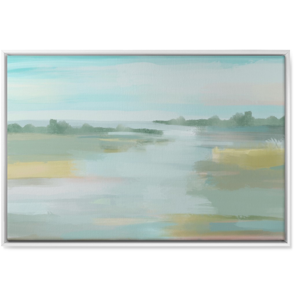 Tidewater Wall Art, White, Single piece, Canvas, 24x36, Blue, True Blue