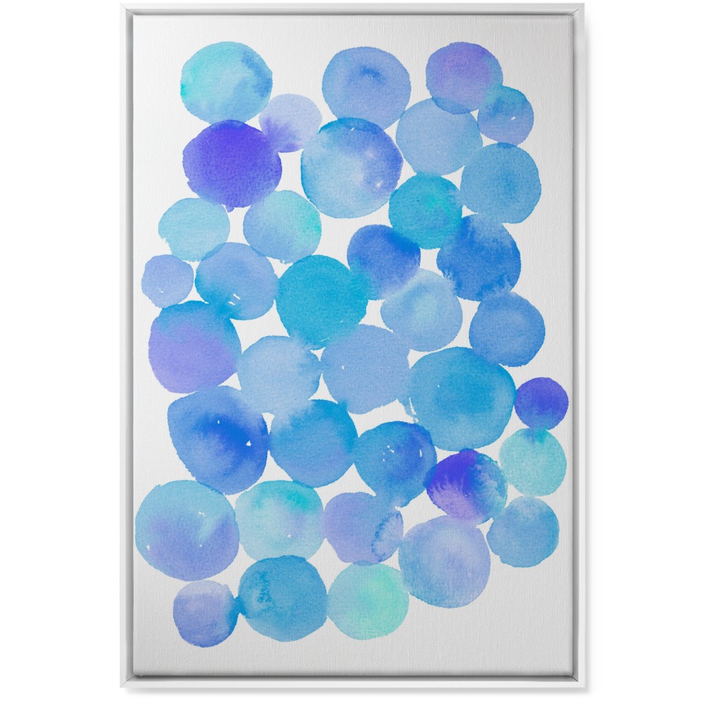 Watercolor Circles Wall Art, White, Single piece, Canvas, 24x36, Blue, Pool