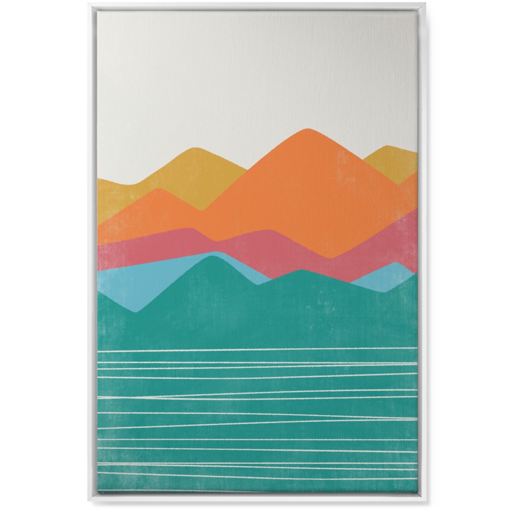 Flourish Abstract Landscape - Multi Wall Art, White, Single piece, Canvas, 24x36, Multicolor