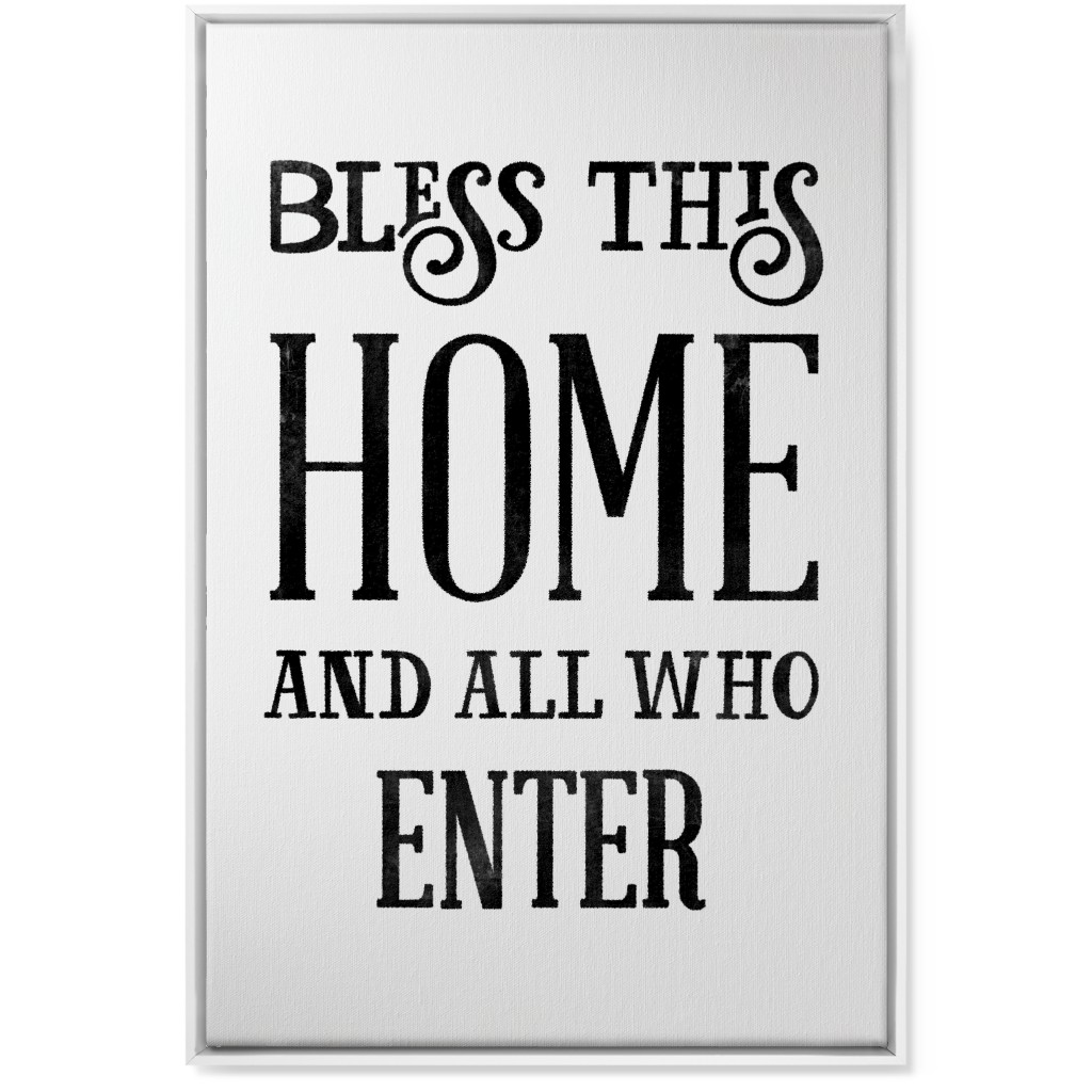 Bless This Home Wall Art, White, Single piece, Canvas, 24x36, White, White