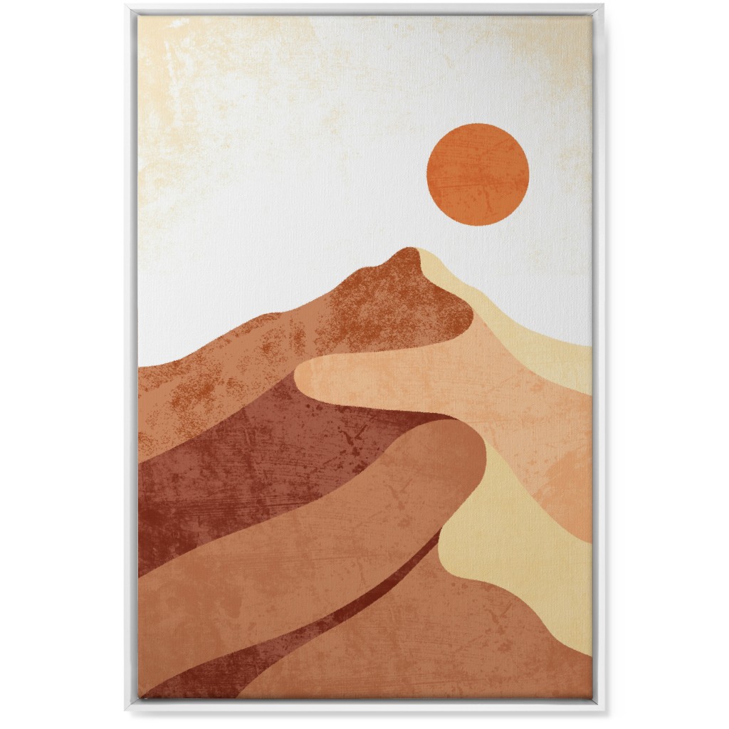 Desert Landscape - Earthy Warm Tones Wall Art, White, Single piece, Canvas, 24x36, Orange