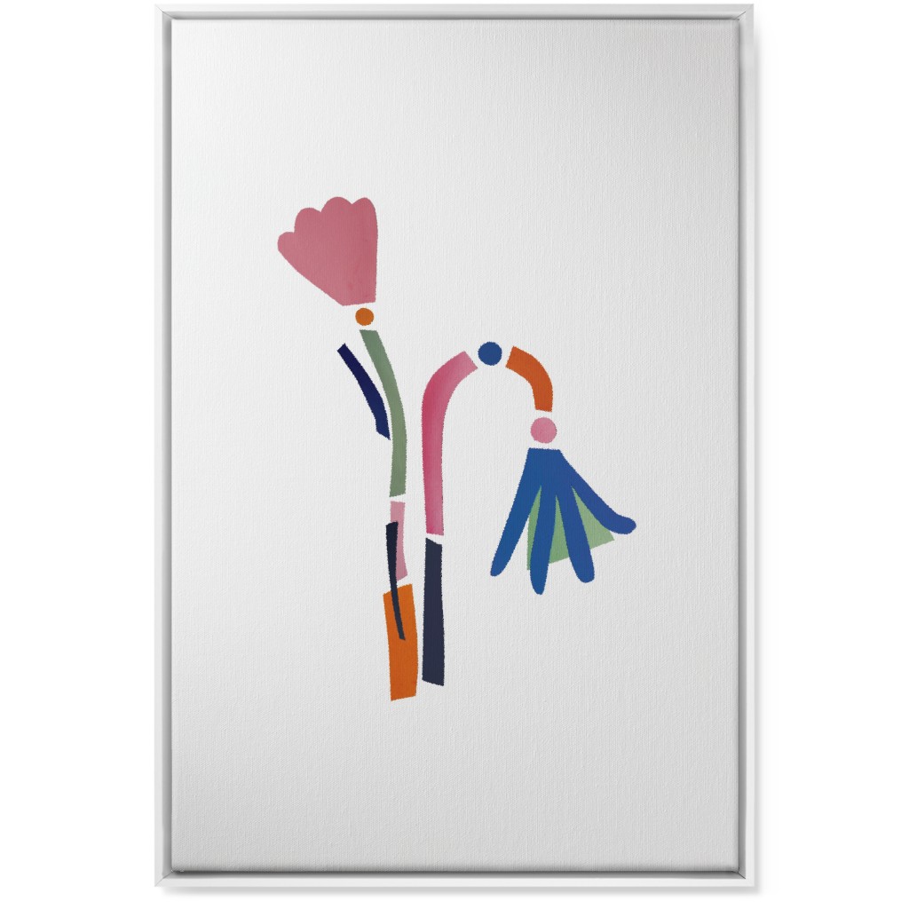 Flowerbed Bouquet - Multi on White Wall Art, White, Single piece, Canvas, 24x36, Multicolor