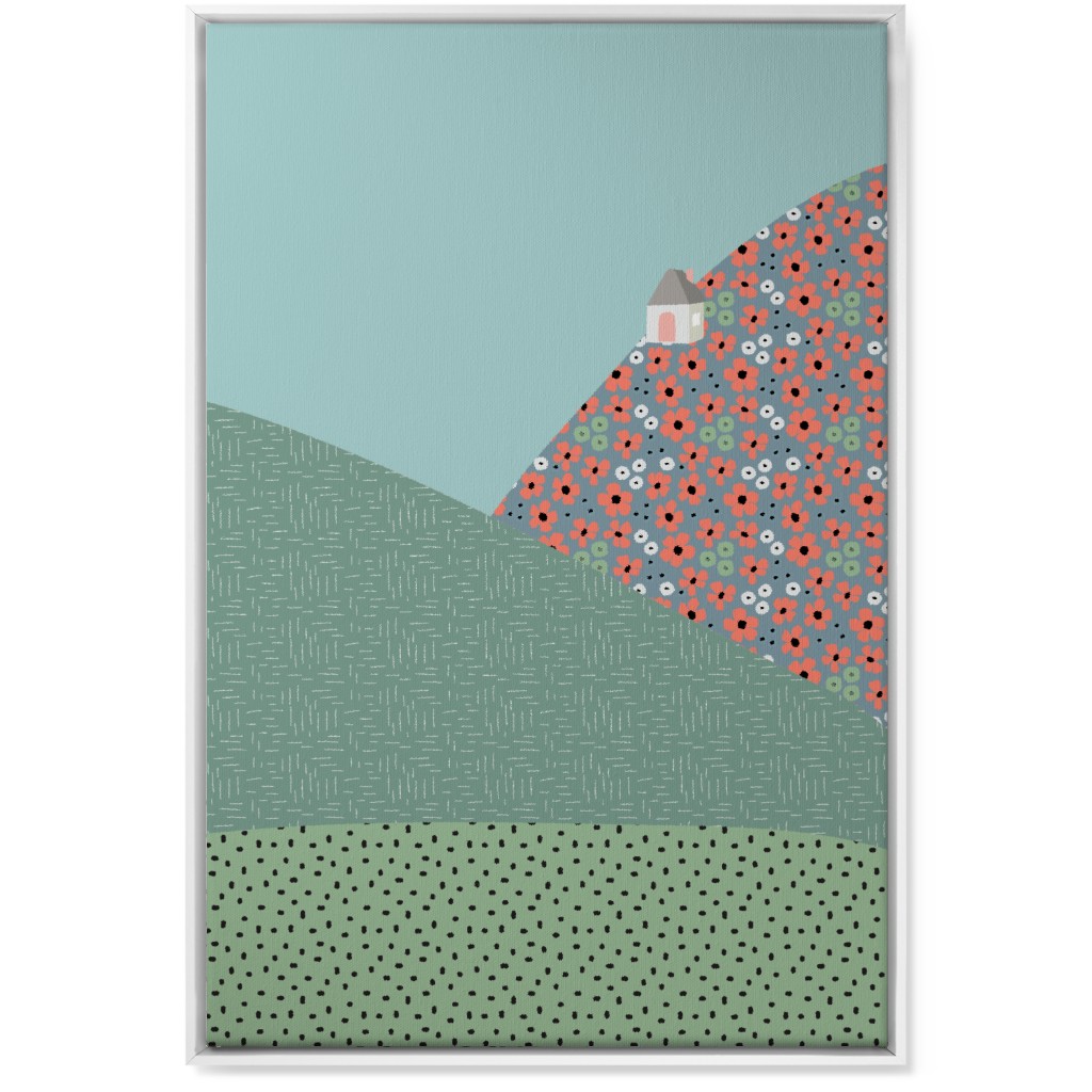 Floral Landscapes Wall Art, White, Single piece, Canvas, 24x36, Green, Desert Green