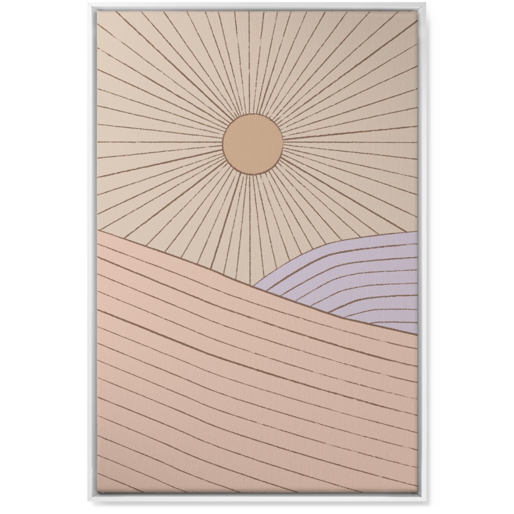 Sun in the Landscape - Pink Wall Art, White, Single piece, Canvas, 24x36, Pink