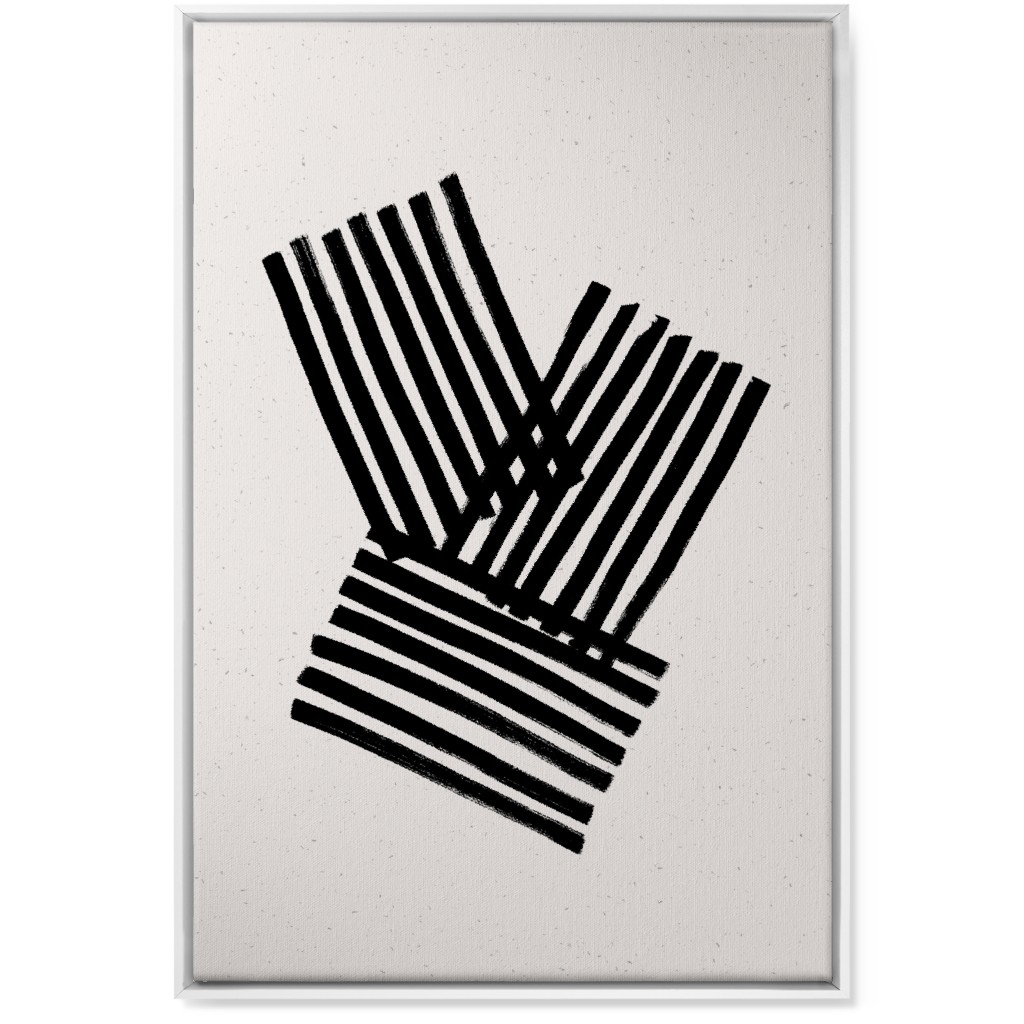 Kimono Stripes - Neutral Wall Art, White, Single piece, Canvas, 24x36, Beige