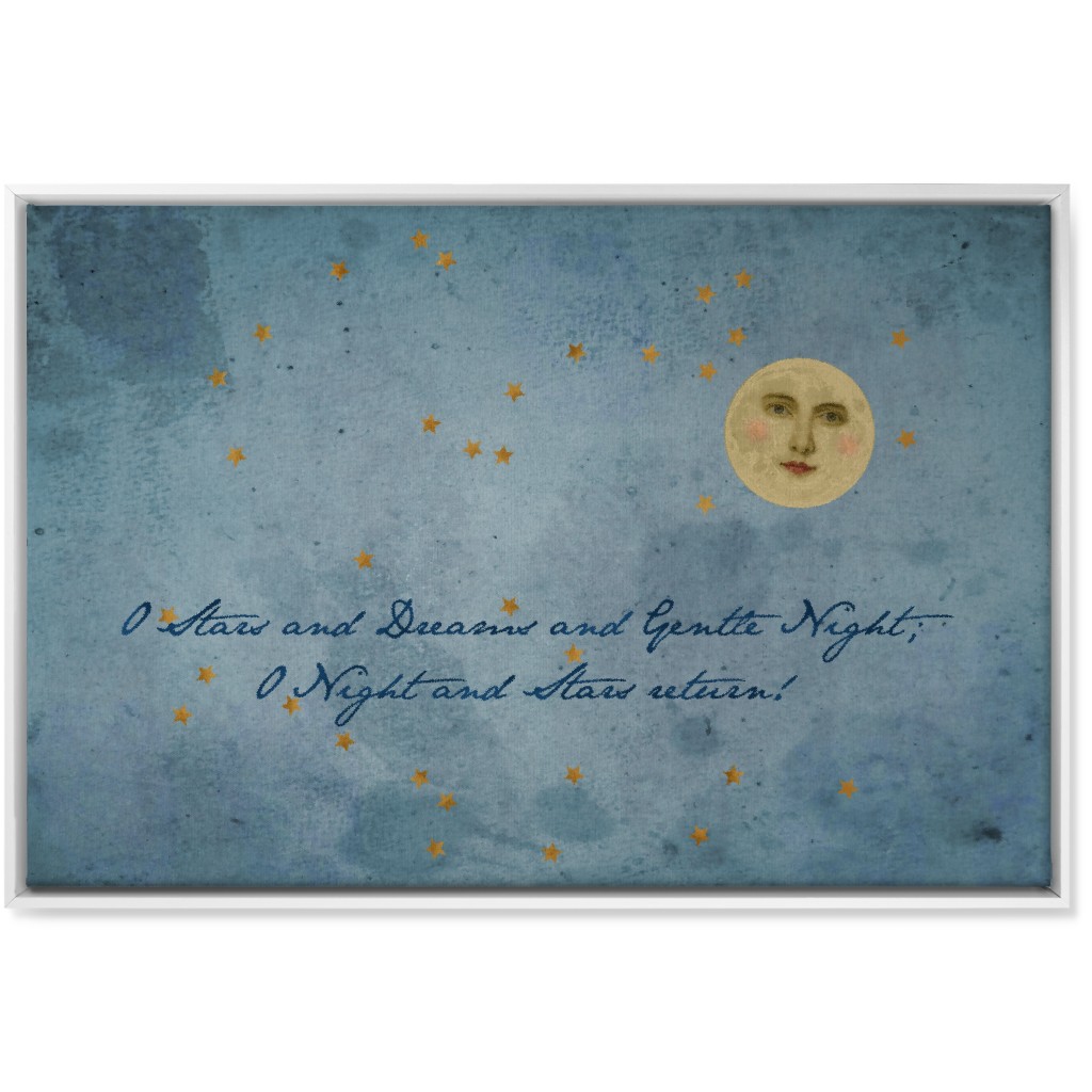 O Night - Blue Wall Art, White, Single piece, Canvas, 24x36, Blue, True Blue