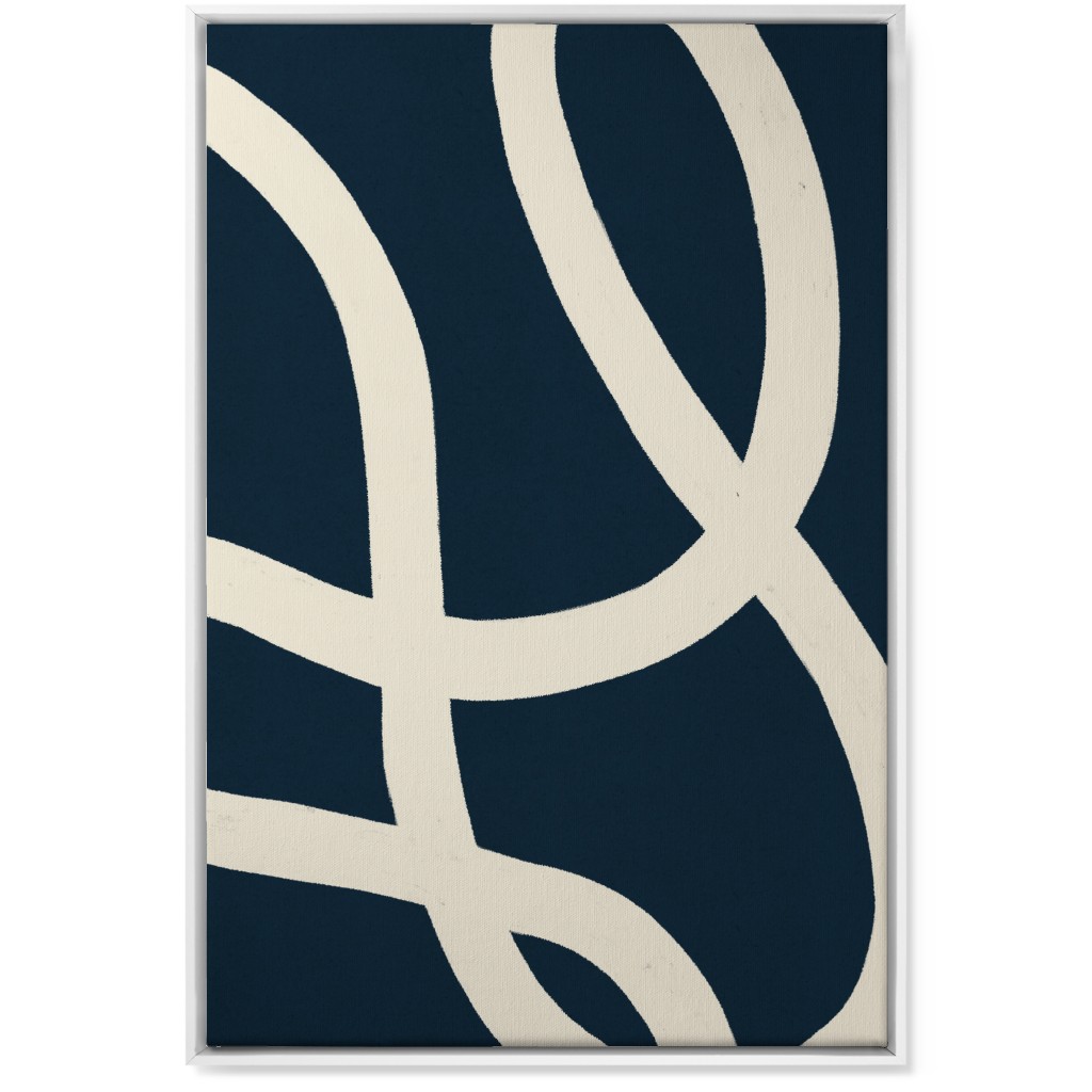 Tangled Brush Strokes I Wall Art, White, Single piece, Canvas, 24x36, Blue, Silhouette