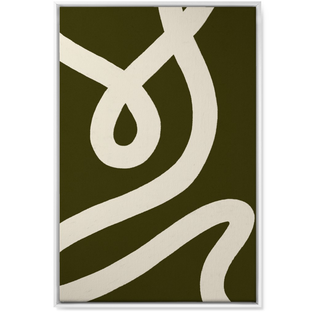 Tangled Brush Strokes V Wall Art, White, Single piece, Canvas, 24x36, Green