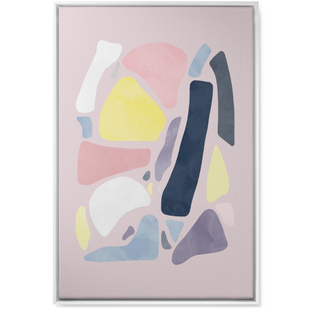 Organic Abstract Shapes - Multi Wall Art, White, Single piece, Canvas, 24x36, Multicolor