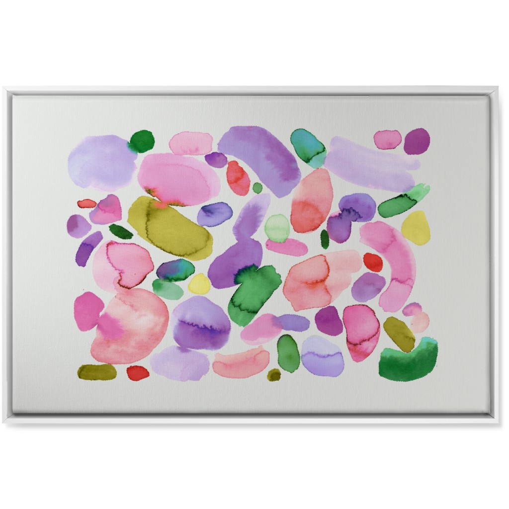 Summer Joy Watercolor Abstract - Pink Wall Art, White, Single piece, Canvas, 24x36, Multicolor