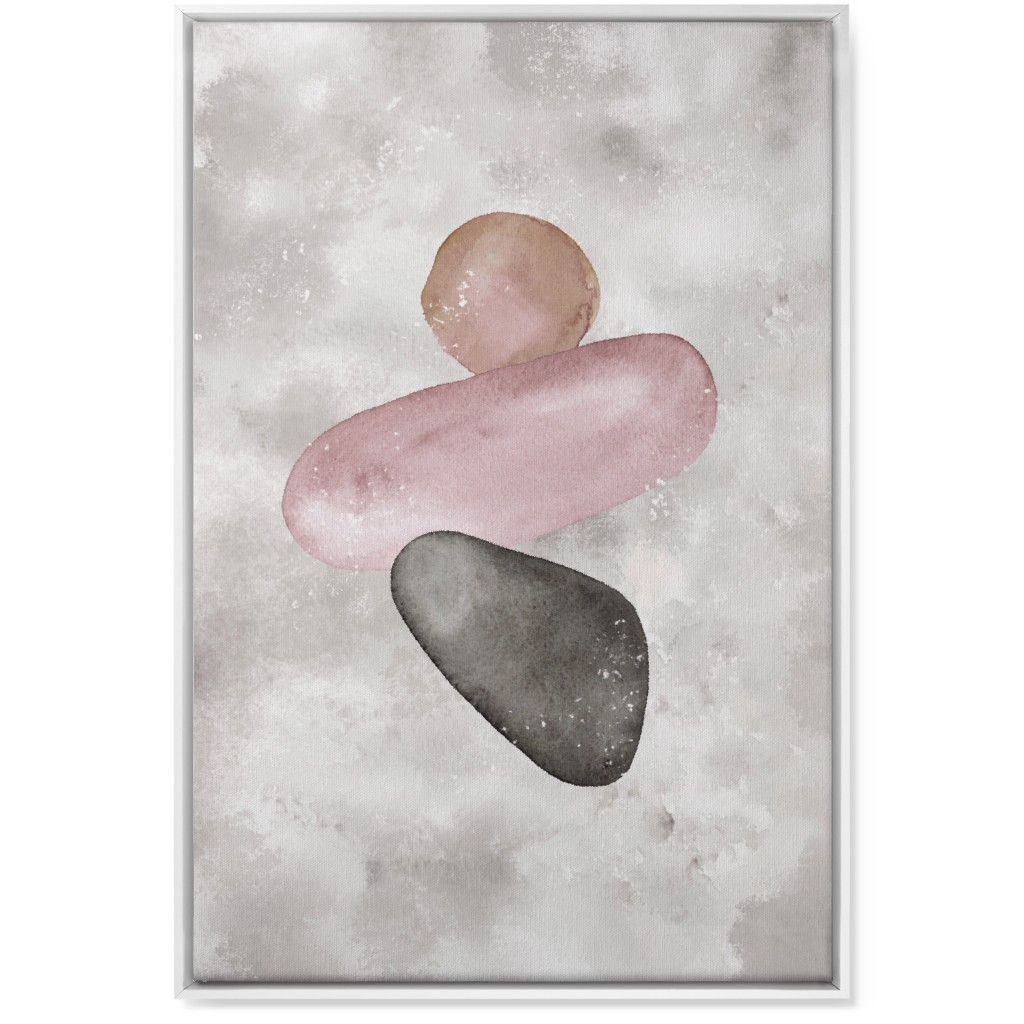 Three Stones Wall Art, White, Single piece, Canvas, 24x36, Gray