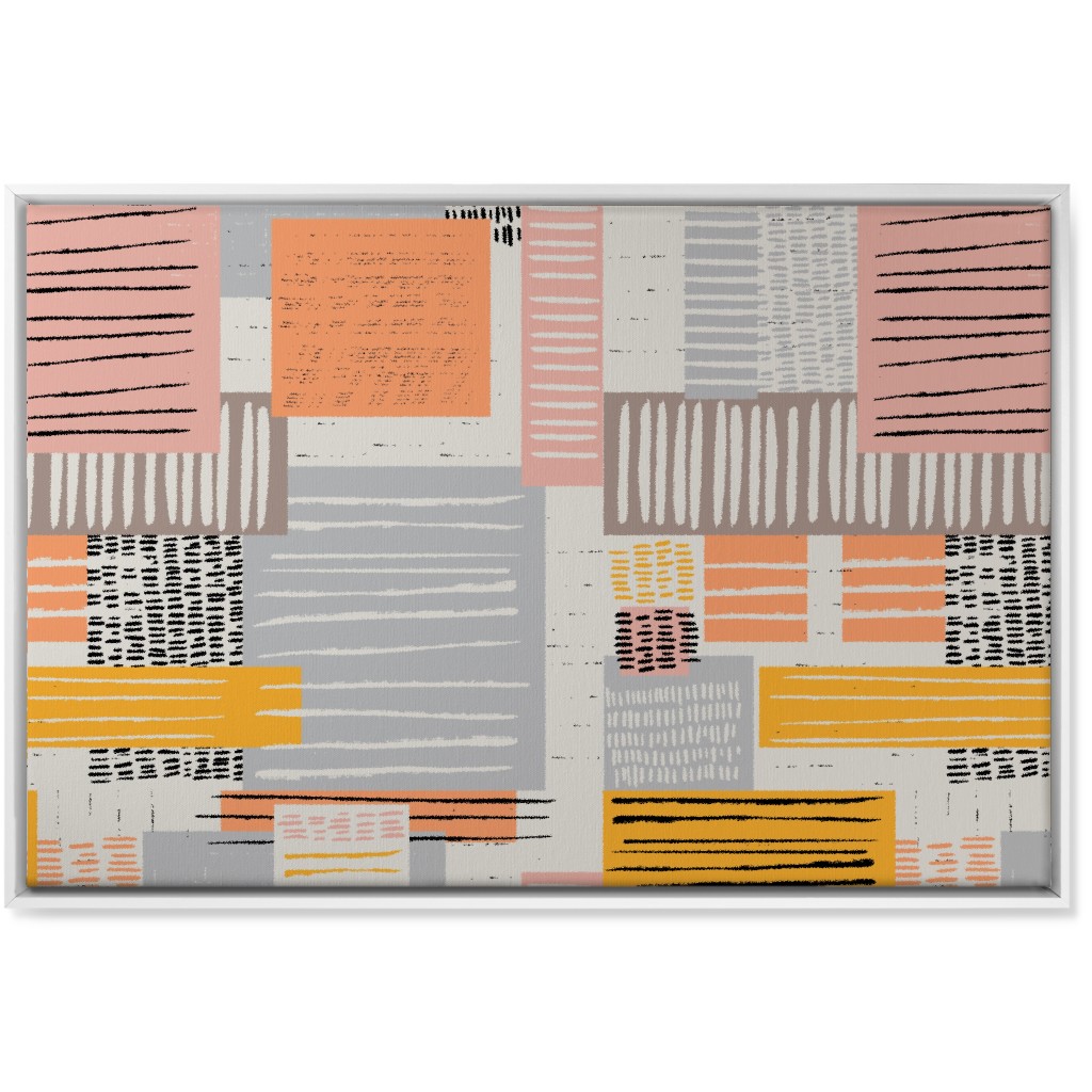 Textured Color Blocks - Multi Wall Art, White, Single piece, Canvas, 24x36, Multicolor