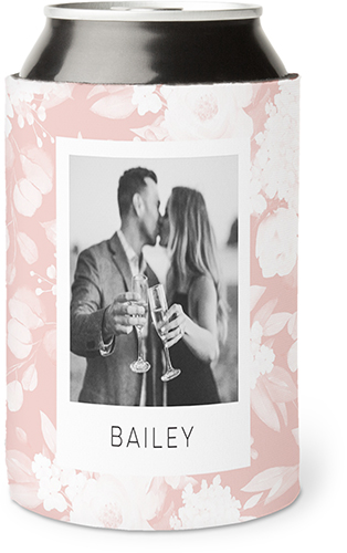 Floral Blush Bold Frame Can Cooler, Can Cooler, Pink