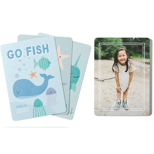 Simple Double Frame Card Game, Go Fish, White