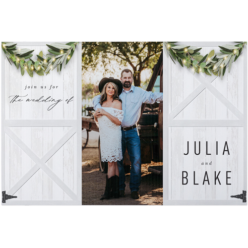 Rustic Barn Door Celebration Photo Board, Black, black