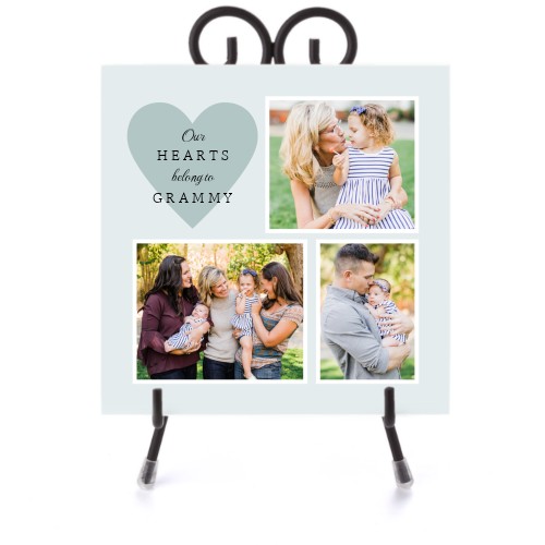 Our Hearts Ceramic Tile, glossy, 6x6, Gray, air