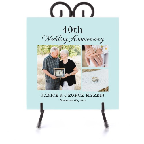 Classic Anniversary Collage Ceramic Tile, glossy, 6x6, Multicolor