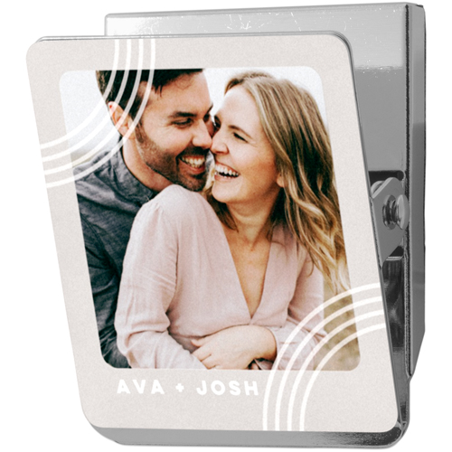 Boho Rays Clip Magnet, 2x2.5, Gray