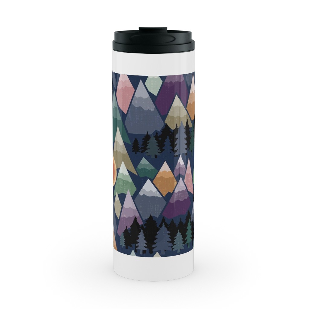 the Mountains Are Calling - Colourful Stainless Mug, White,  , 16oz, Multicolor