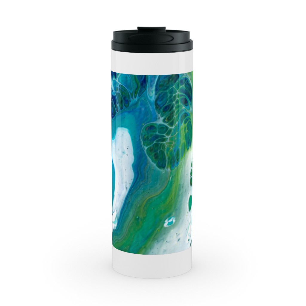 Acrylic Flow Stainless Mug, White,  , 16oz, Green