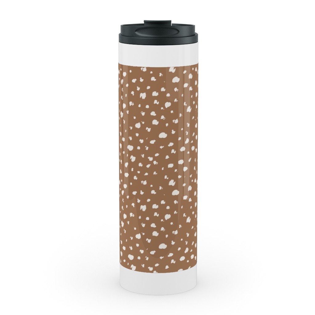 Fawn Spots - Dark Stainless Mug, White,  , 20oz, Brown