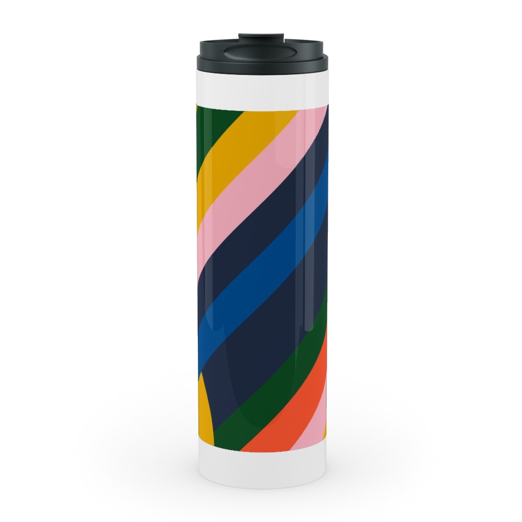 Modernist Loop - Multi Stainless Mug, White,  , 20oz, Multicolor