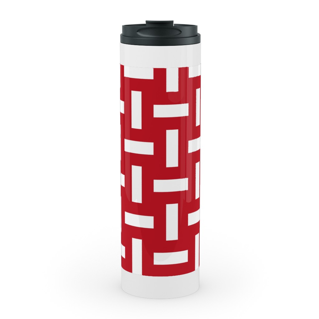 Geometrically Assembled Flag - Red Stainless Mug, White, , 20oz, Red, Red