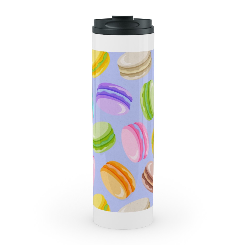 Pastel Macarons - Lavender Stainless Mug, White, , 20oz, Purple, Purple