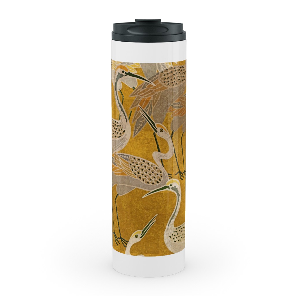 Deco Cranes - Golden Hour Stainless Mug, White,  , 20oz, Yellow