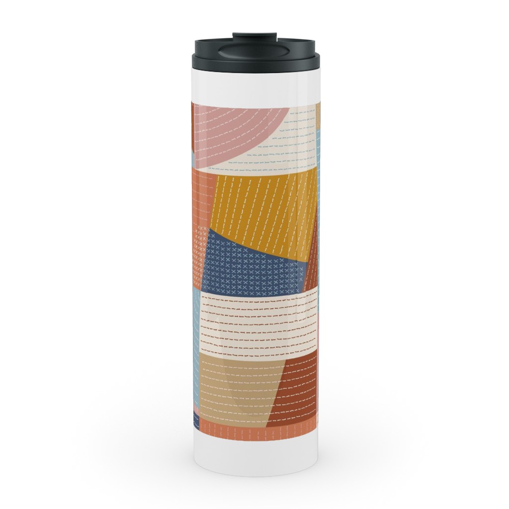 Modern Patchwork - Multi Stainless Mug, White, , 20oz, Multicolor