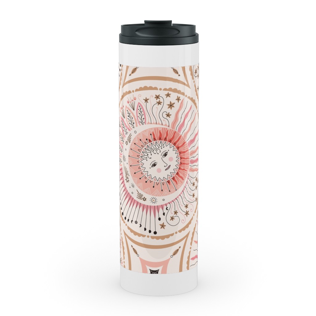 Celestial Talisman Stainless Mug, White, , 20oz, Pink, Bright Pink