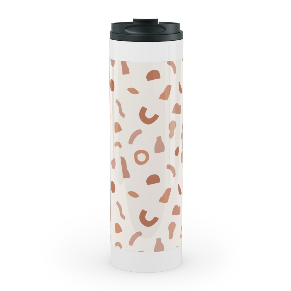 Organic Cut Shapes - Kaolin Clay Stainless Mug, White, , 20oz, Beige, Pearl