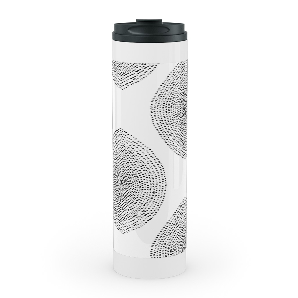 Boho Stripy Drops Stainless Mug, White, , 20oz, Black, Silhouette