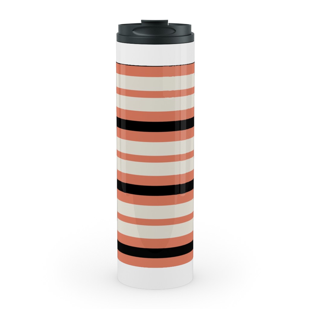 Spooky Halloween Stripe Stainless Mug, White, , 20oz, Multicolor