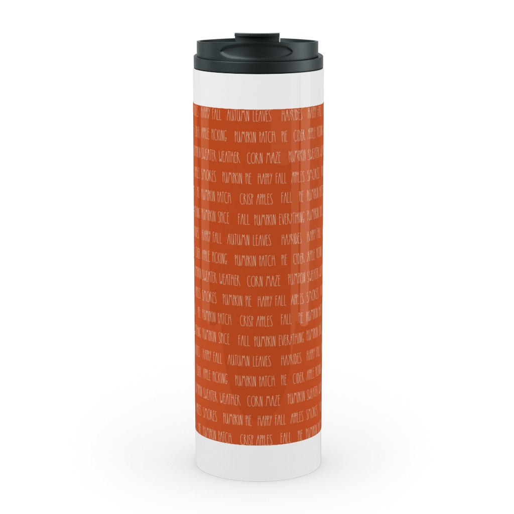 Fall Fun Typography - Orange Stainless Mug, White,  , 20oz, Orange