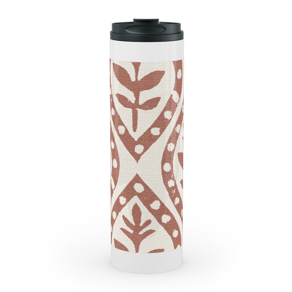 Molly's Print - Terracotta Stainless Mug, White, , 20oz, Brown, Brown