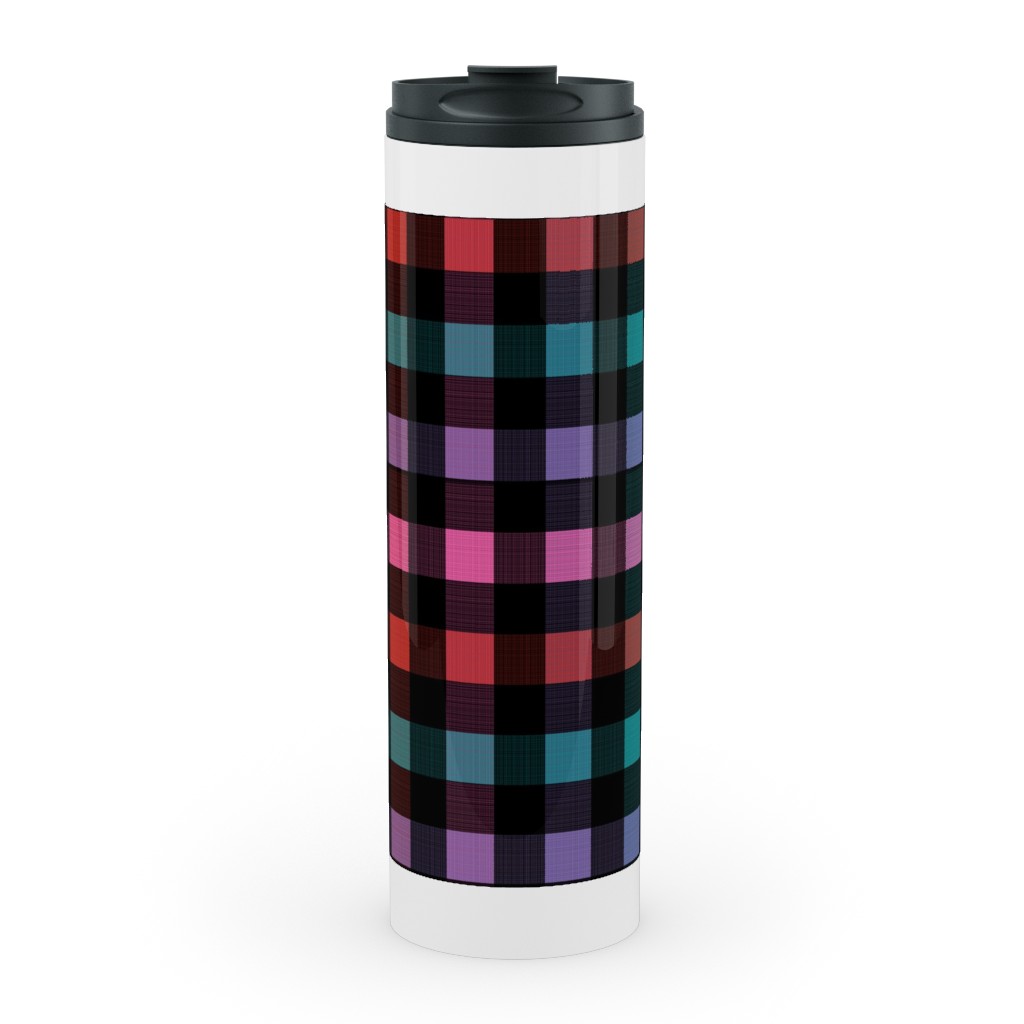 Picnic Plaid Stainless Mug, White,  , 20oz, Multicolor