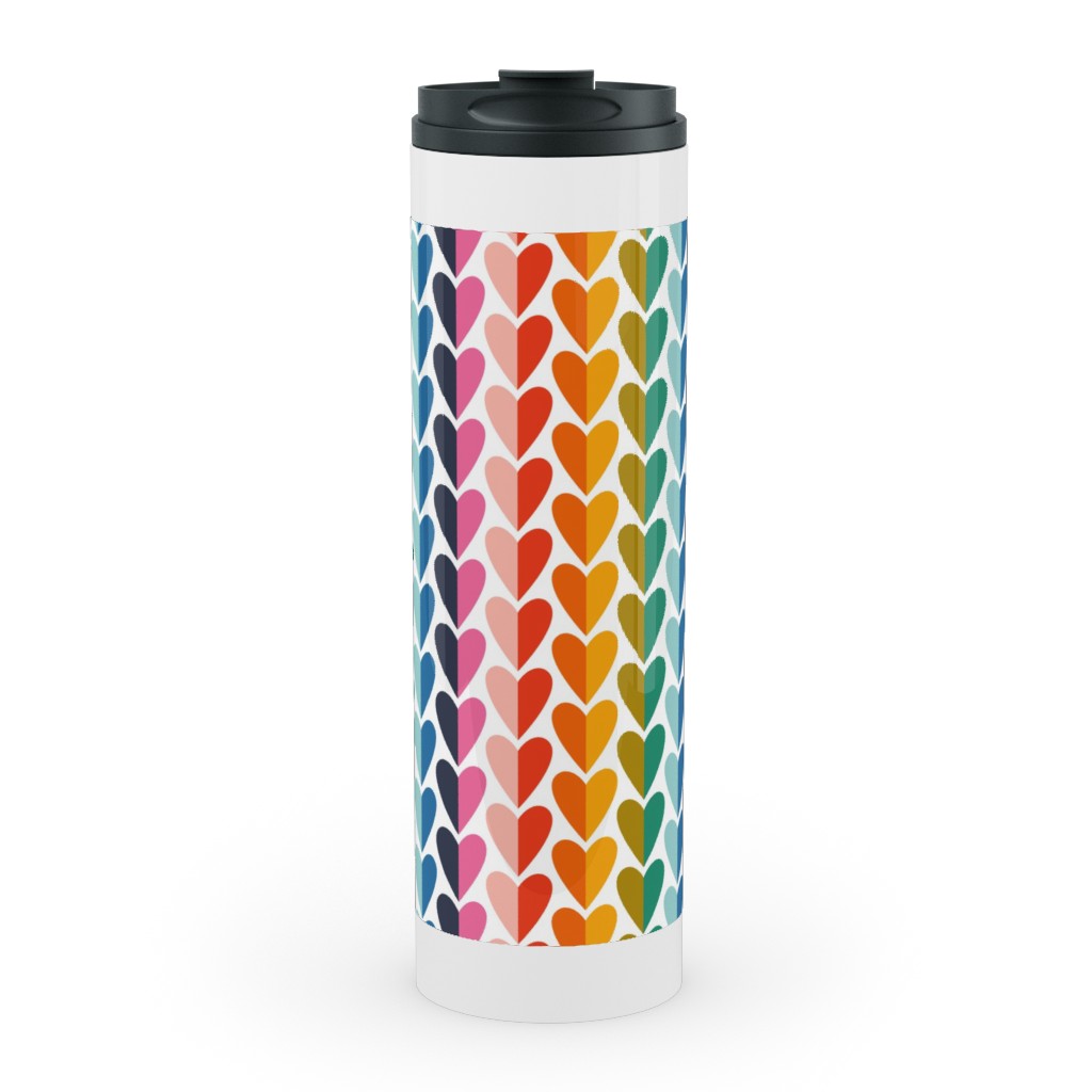 Rainbow of Love - Multi Stainless Mug, White,  , 20oz, Multicolor