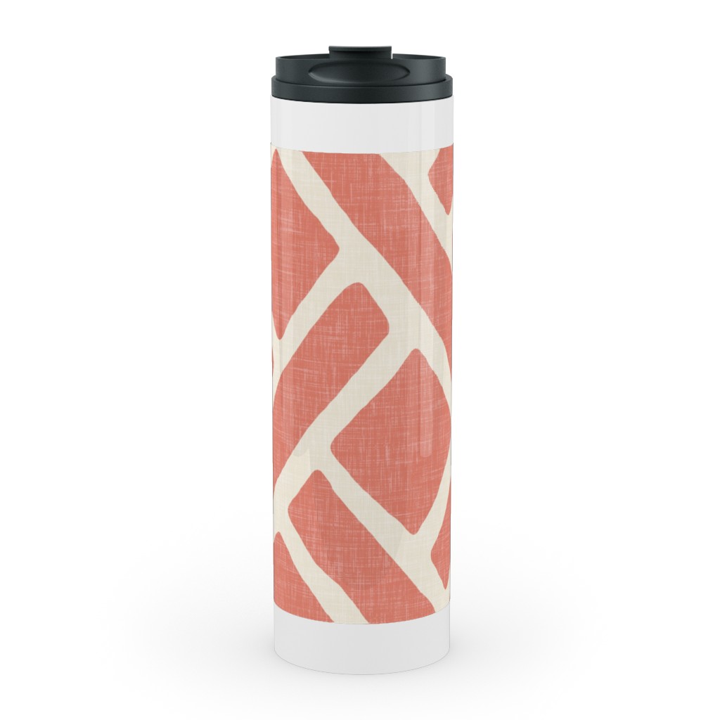 Savannah Trellis Stainless Mug, White, , 20oz, Pink, Pueblo