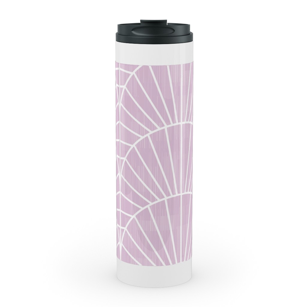 Art Deco Fields - Lavender Stainless Mug, White,  , 20oz, Purple