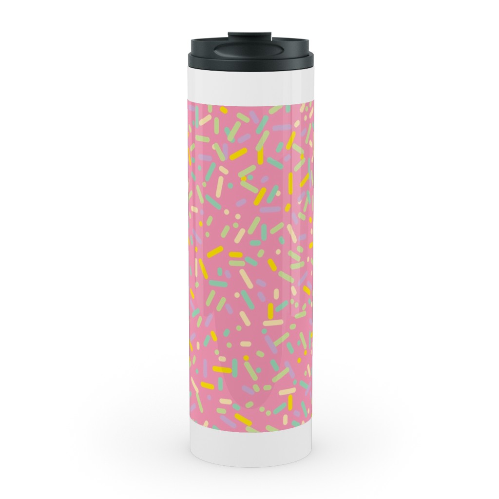 Sprinkles - Pink Stainless Mug, White, , 20oz, Pink, Bright Pink