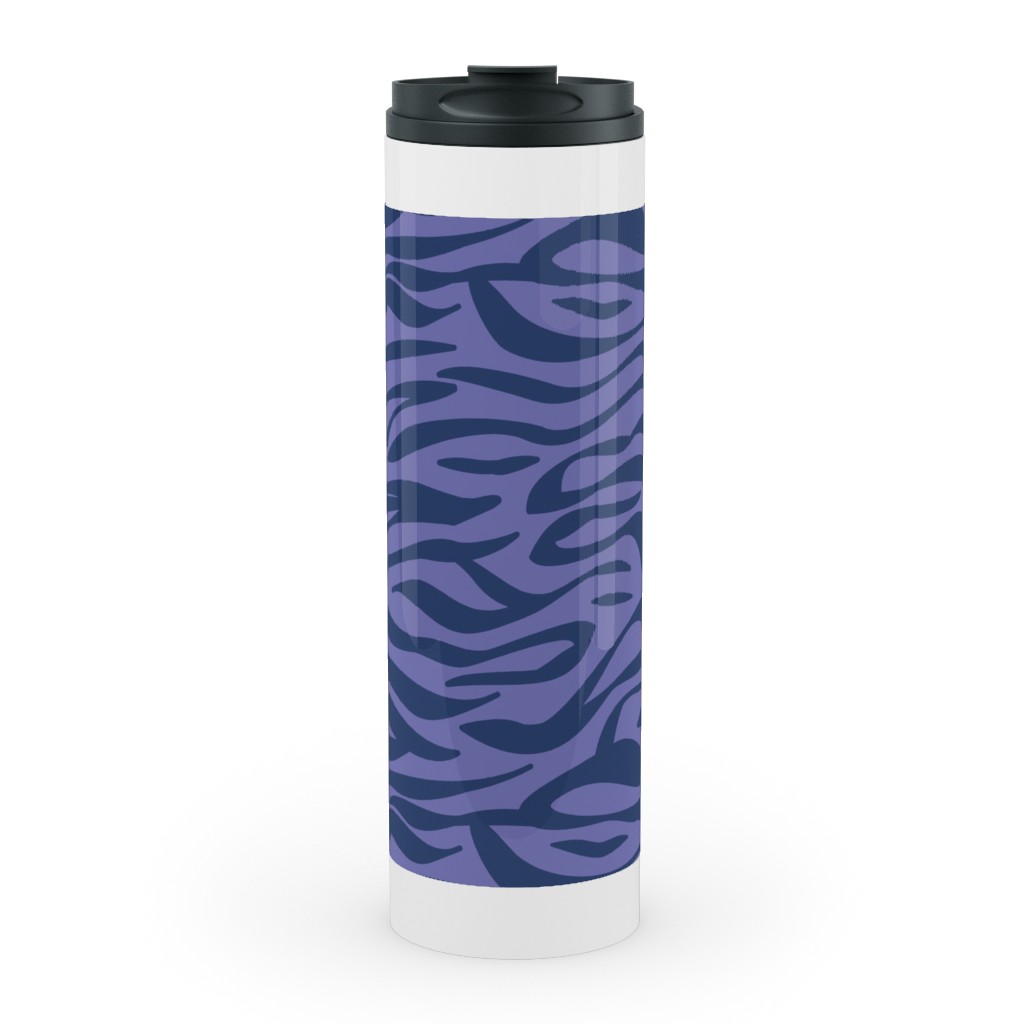 Zebra Animal Print - Purple Stainless Mug, White, , 20oz, Purple, Purple