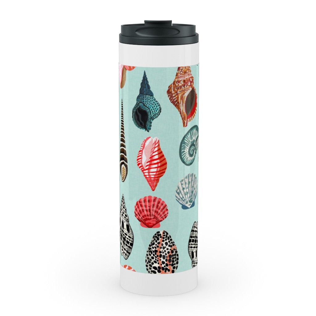 Seashells Beach Summer - Mint Stainless Mug, White, , 20oz, Multicolor
