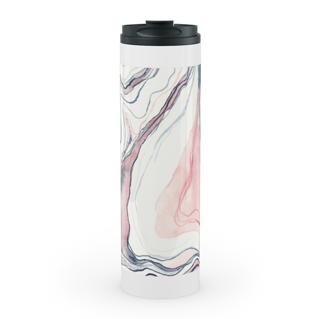 Watercolor Marble Stainless Mug, White, , 20oz, Pink, Quartz