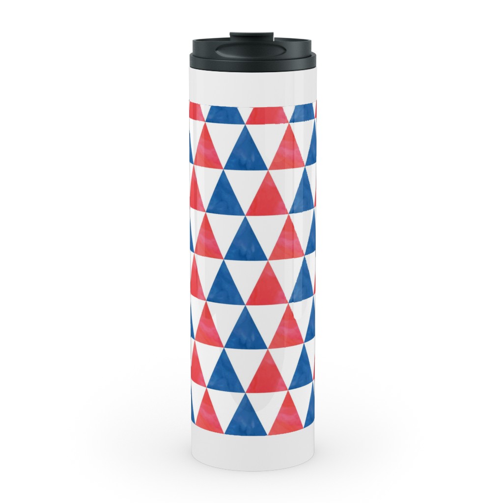 Faded Triangles - Multi Stainless Mug, White,  , 20oz, Multicolor