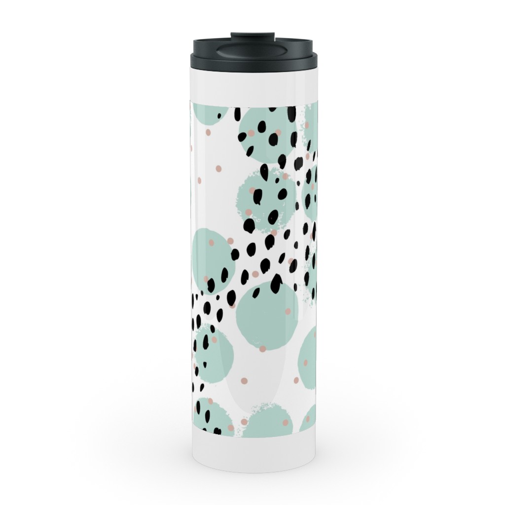 Abstract Rain - Green Stainless Mug, White, , 20oz, Green, Classic Green