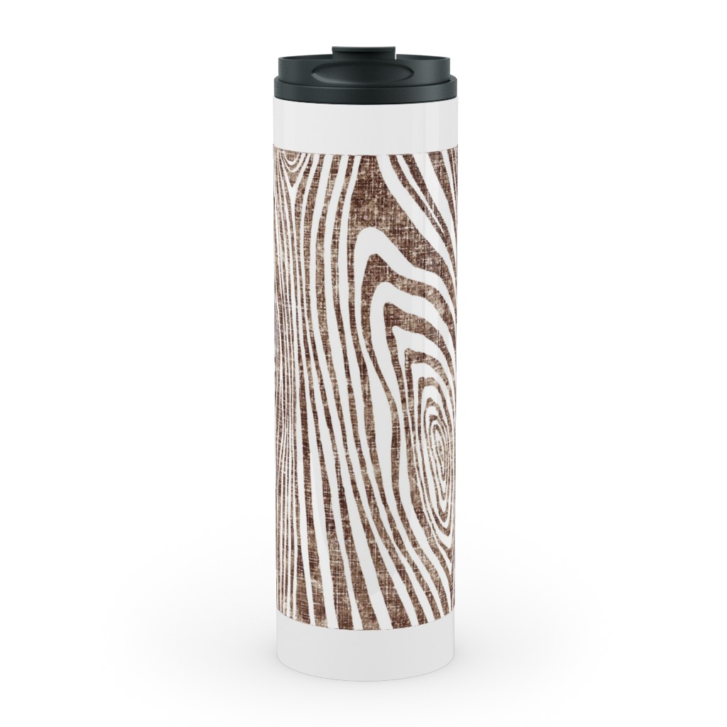 Woodgrain Driftwood Stainless Mug, White, , 20oz, Brown, Cafe