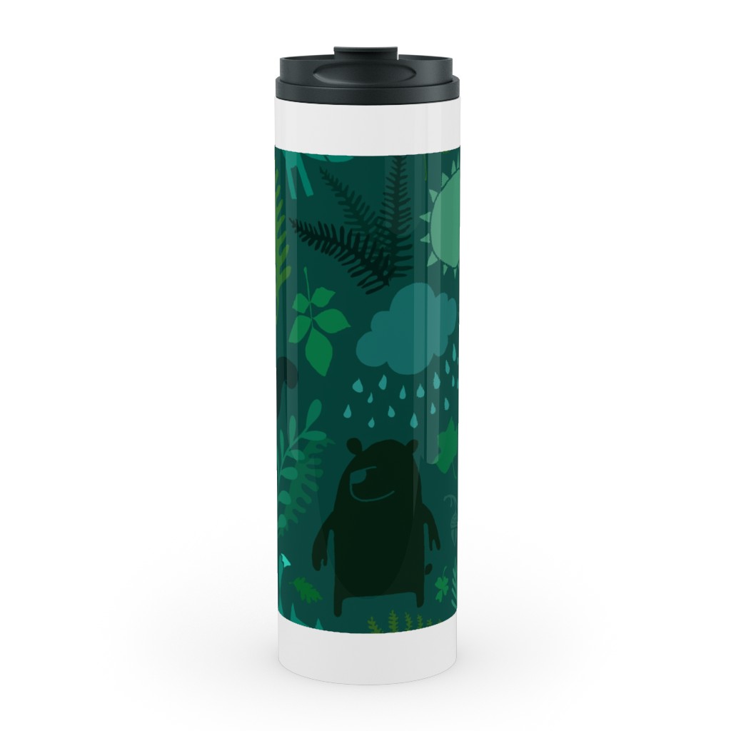 Pnw Forest - Emerald Green Stainless Mug, White, , 20oz, Green, Classic Green