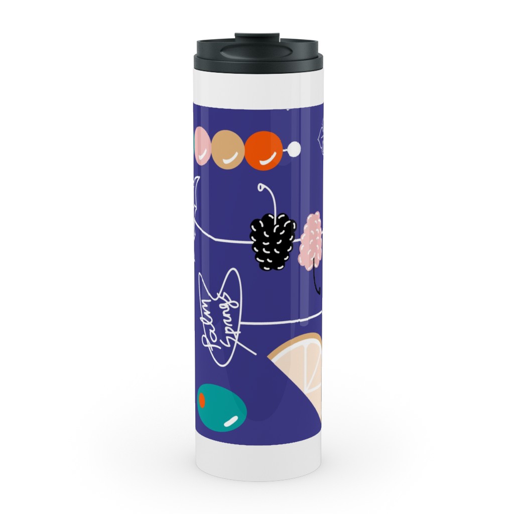 Palm Springs Fruit Cocktail - Blue Stainless Mug, White, , 20oz, Blue, True Blue
