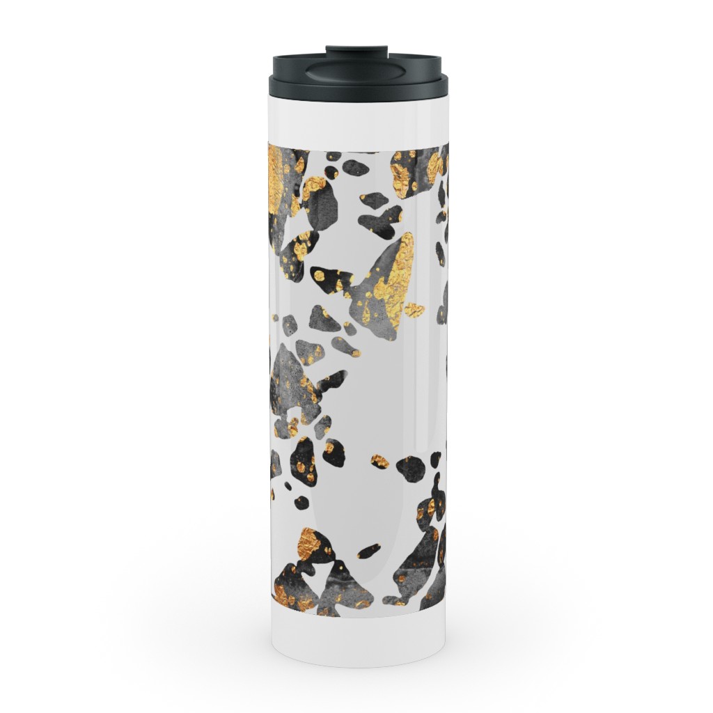 Gold Speckled Terrazzo Stainless Mug, White, , 20oz, Black, Black